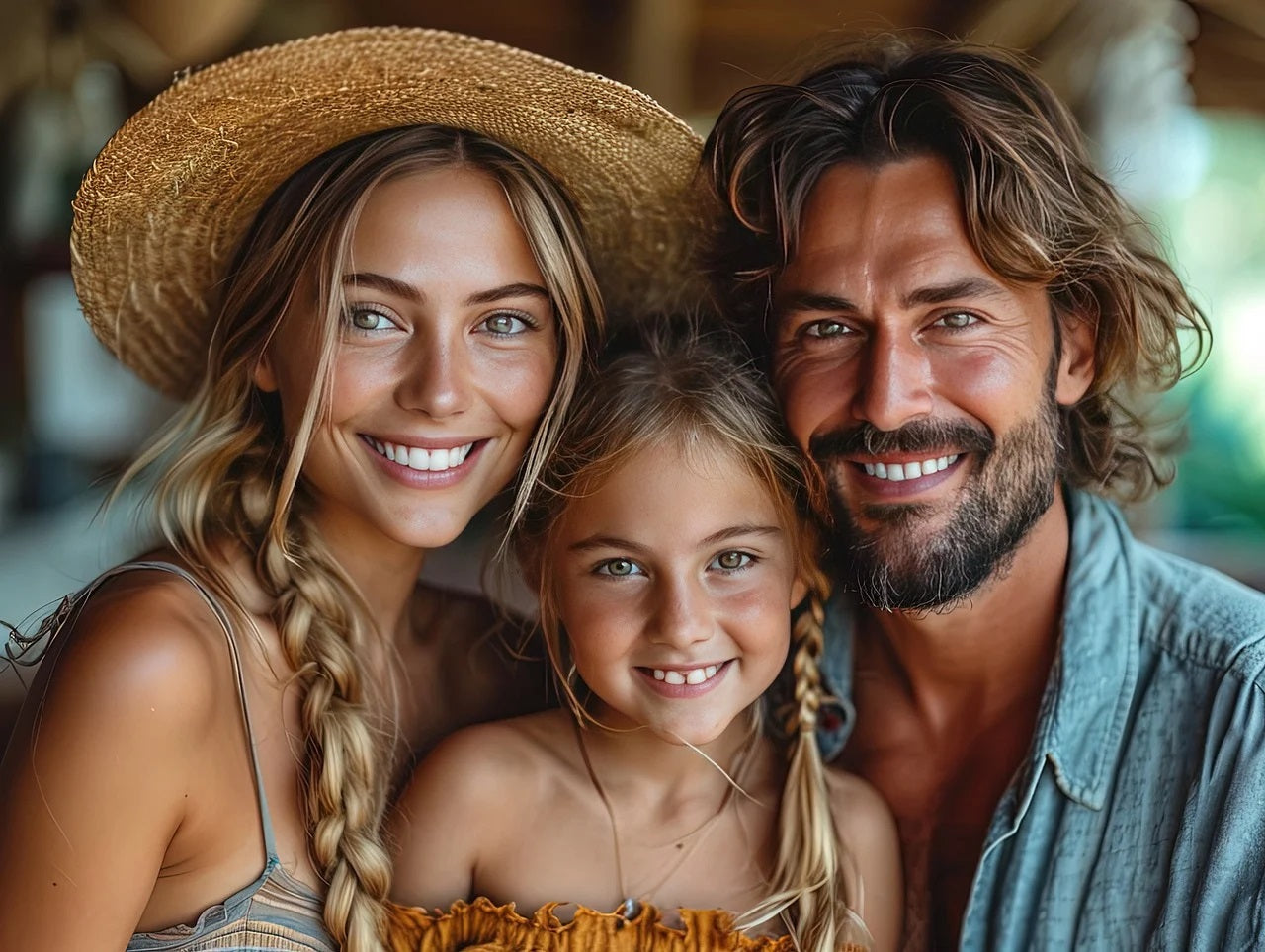 A happy family as a symbol of population and migration